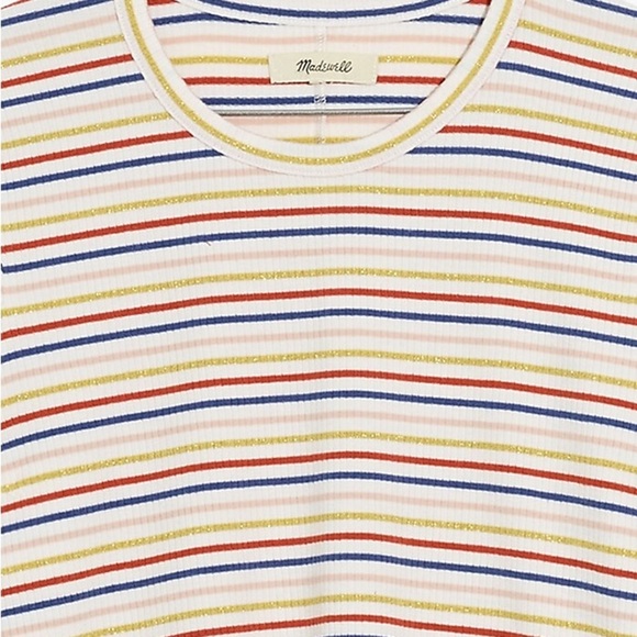Madewell Long-Sleeve Baby Tee in Shimmer Stripe - Picture 4 of 8